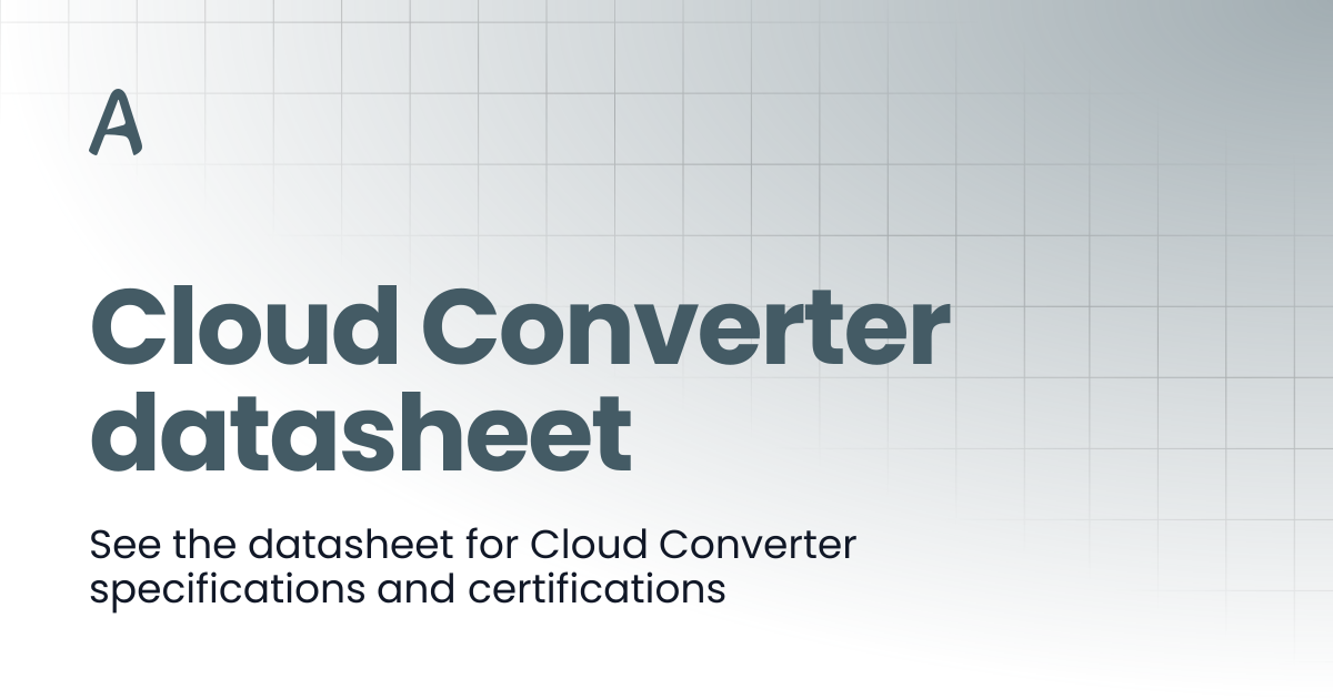 Cloud Converter datasheet | Hardware | Accessia Docs